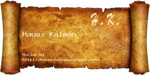 Hausz Kálmán névjegykártya