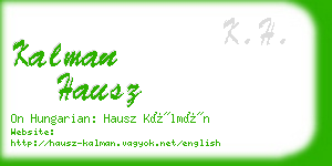 kalman hausz business card